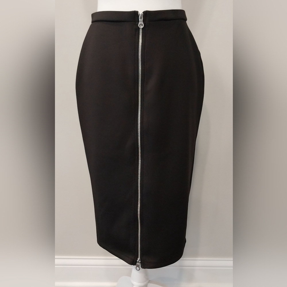 I Heart Ronson black full front zipper Pencil Skirt Size Small